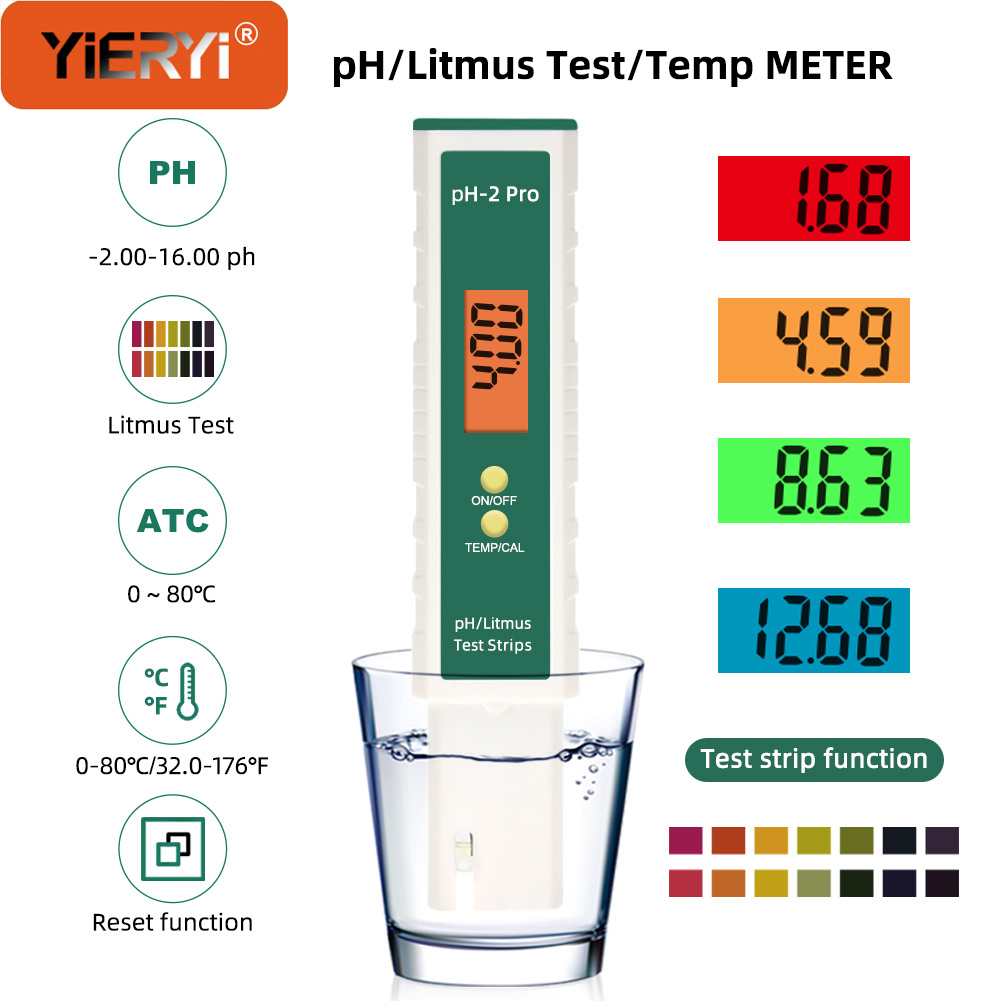 Ph Up Down Solution - Yieryi Digitales PH-Messgerät mit LCD-Lackmus-Test –
