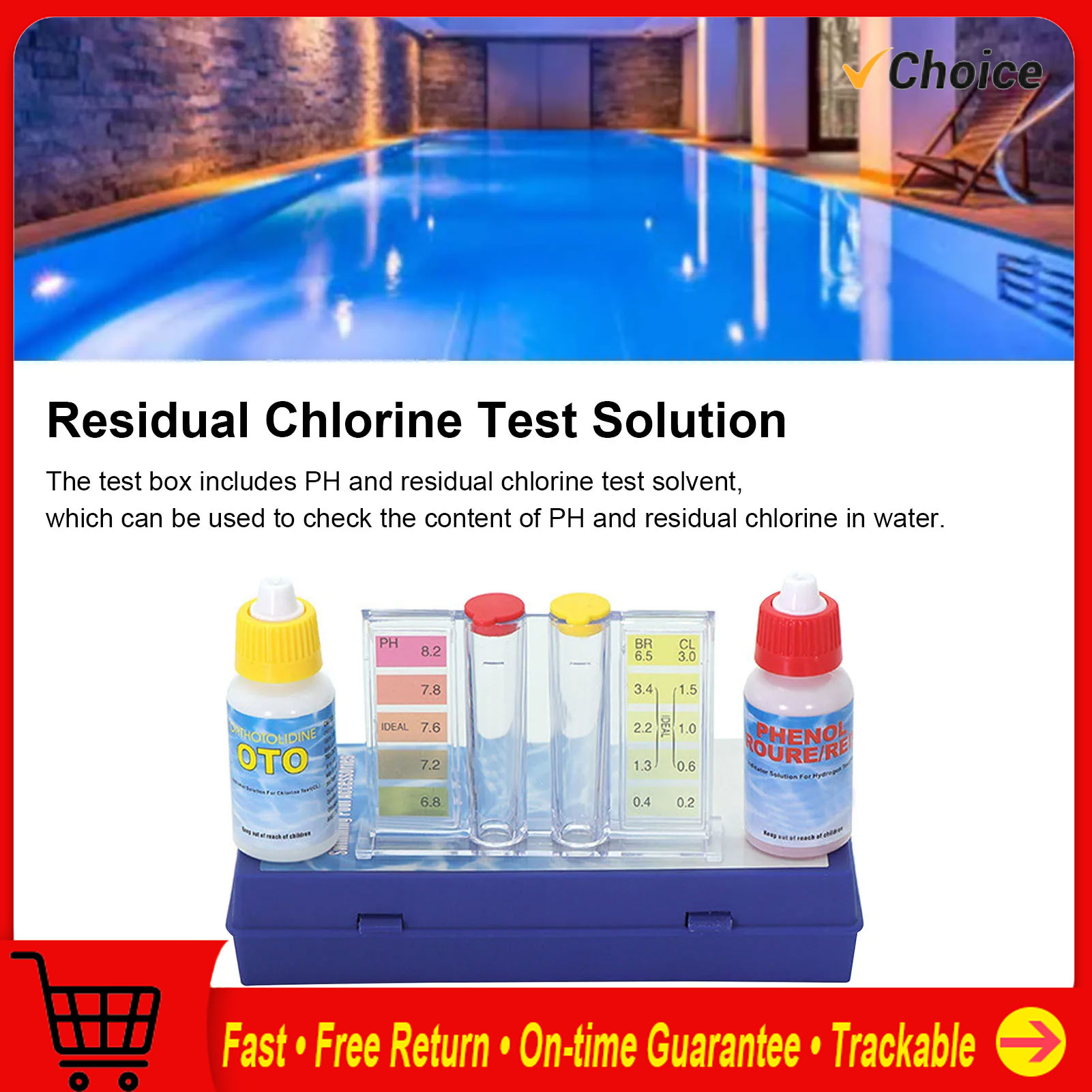 Ph Up Down Solution - Testrohr-Wasserqualitätsprüflösung mit Teststreifen-Röhrenwerkzeug für die PH-Testlösung