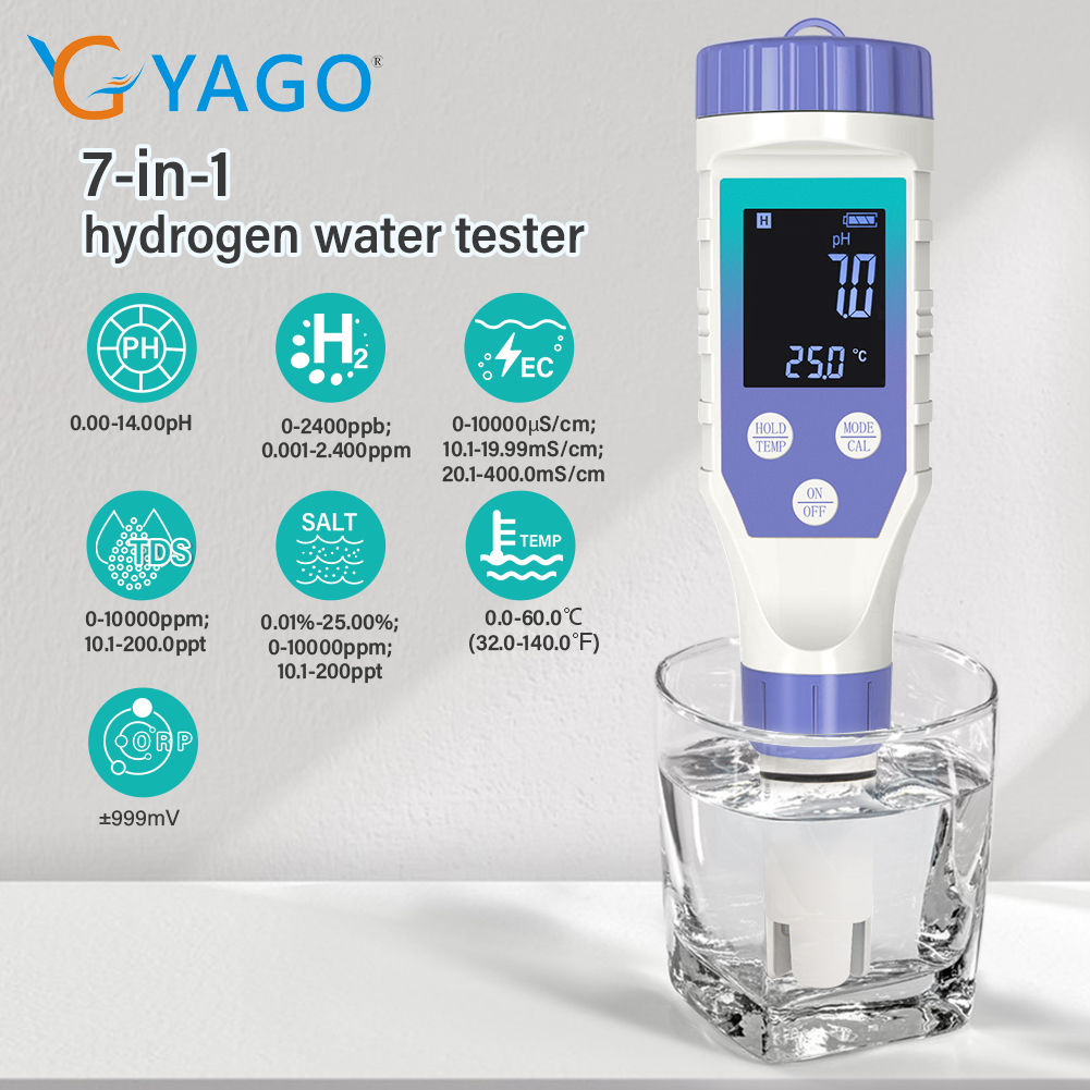 Ph Up Down Solution - YAGO Wasserstoff-Wassertester 7-in-1 TDS EC H2