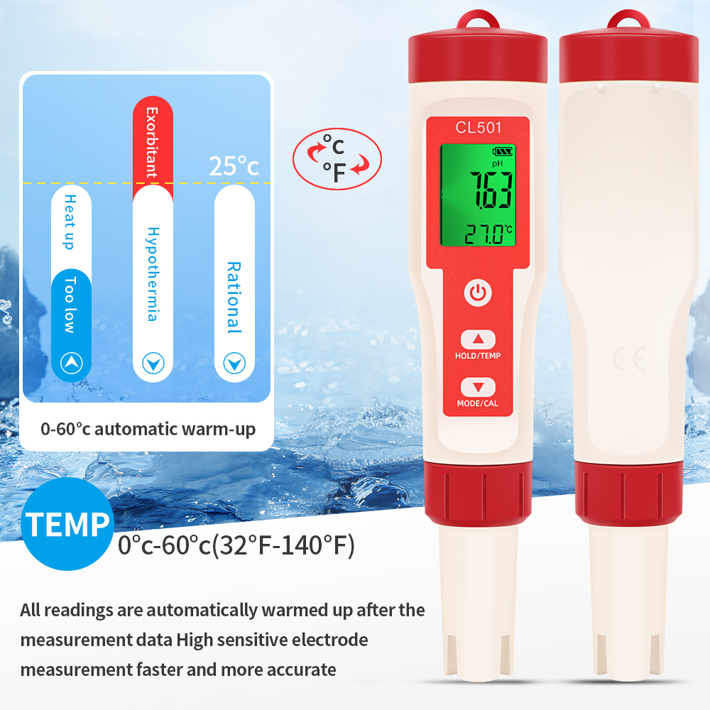 PH/CL2/H2/ORP/Temperaturmessge – Ph Up Down Solution Bewertung und Preis